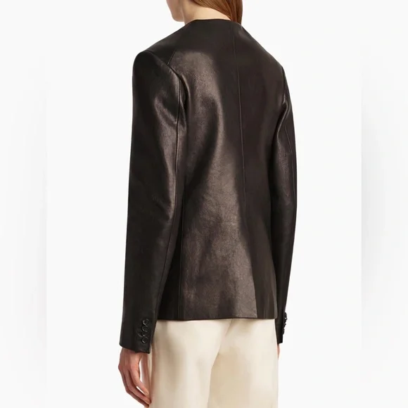 Khaite Jameson Leather Jacket, 4, Black - Picture 12 of 17